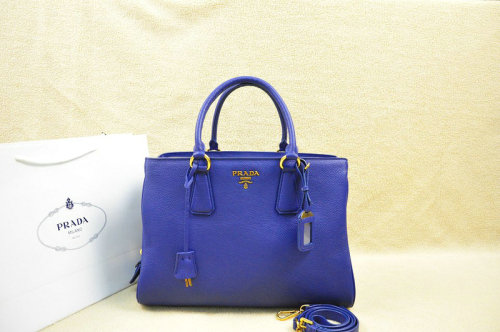 2014 Prada grainy calfskin tote bag BR4743 blue for sale